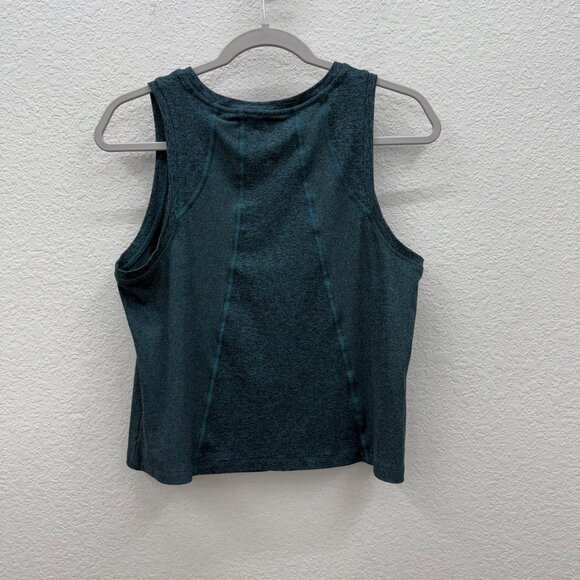 Members Mark Soft Rib Heathered Teal Crop Active Athletic Tank Shirt Women Large - Picture 3 of 5